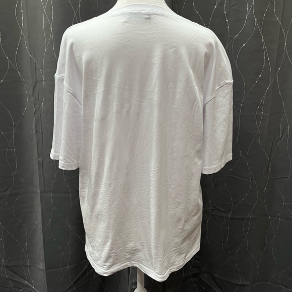 Itoo Italy White Bling Bike Cotton T shirt Beaded Women M/L Colorful Funky Frill - Picture 3 of 14